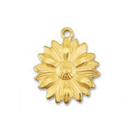 Breloques en acier Inox fleur Doré