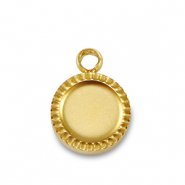 Pierre de Naissance breloque avec serti pour flatback SS16 en acier Inox Dor&eacute;