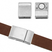 Fermoir aimanté en métal DQ Ø10x2.2mm argenté antique (sans nickel)