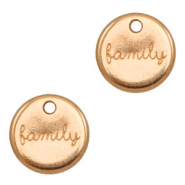 Breloques en m&eacute;tal DQ "family" 12mm Dor&eacute; ros&eacute; (sans nickel)