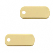 Breloques en m&eacute;tal DQ &eacute;tiquette oblongue 5x12mm Dor&eacute; (sans nickel)