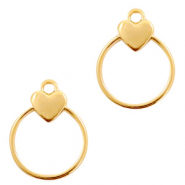Breloques en m&eacute;tal DQ c&oelig;ur avec anneau Dor&eacute; (sans nickel)
