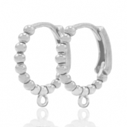 Apprêts en métal DQ boucles d'oreilles dormeuses avec anneau Argenté antique (sans nickel)