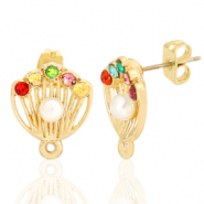 Apprêts en métal DQ puce perle coquille avec anneau Doré (sans nickel)