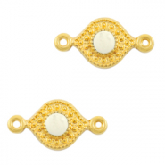 Breloques en m&eacute;tal DQ connecteur Blanc cr&egrave;me-dor&eacute; (sans nickel)