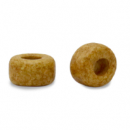 Perles en céramique DQ grecque 7mm Marron moutarde