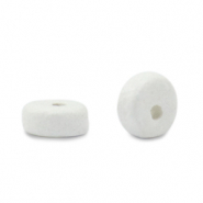 Perles en céramique DQ grecque 6mm disque Blanc