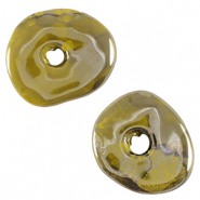 Perles en céramique DQ grecque donut Vert olive