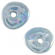 Perles en céramique DQ grecque donut Bleu vif