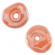 Perles en céramique DQ grecque donut Orange blush