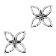 Breloques en m&eacute;tal DQ breloque / connecteur fleur Argent&eacute; antique (sans nickel)