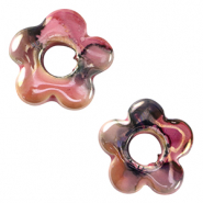 Perles en céramique DQ grecque fleur Rose-noir