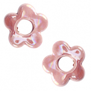 Perles en céramique DQ grecque fleur Rose magenta