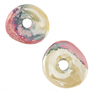 Perles en c&eacute;ramique DQ grecque donut Multicolore