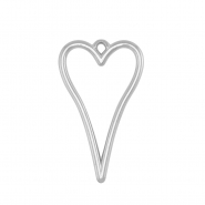 Breloques en m&eacute;tal DQ coeur Argent&eacute; antique