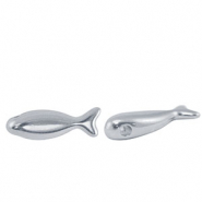 Perles en m&eacute;tal DQ poisson Argent&eacute; antique (sans nickel)