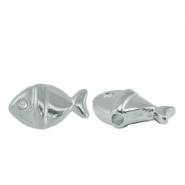 Perles en m&eacute;tal DQ poisson Argent&eacute; antique (sans nickel)