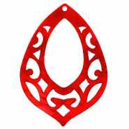 Pendentifs en résine baroque goutte Rouge piment