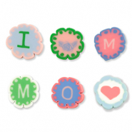 Perles en polym&egrave;re "I love mom" Multicolore clair
