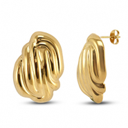 Boucles d'oreilles / puces d&rsquo;oreilles en acier Inox Dor&eacute;