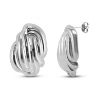 Boucles d'oreilles / puces d&rsquo;oreilles en acier Inox Argent&eacute;