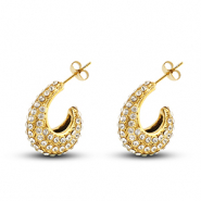 Boucles d'oreilles / puces d&rsquo;oreilles en acier Inox Dor&eacute;