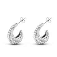 Boucles d'oreilles / puces d&rsquo;oreilles en acier Inox Argent&eacute;