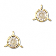 Connecteurs en verre Crystal Glass rond Transparent-dor&eacute;