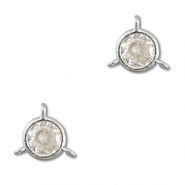 Connecteurs en verre Crystal Glass rond Transparent-argent&eacute;