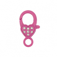Appr&ecirc;ts color&eacute;s fermoir mousqueton coeur Rose magenta