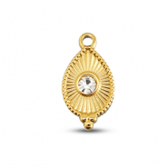 BY31&reg; Breloques en acier Inox goutte Dor&eacute;-cristal