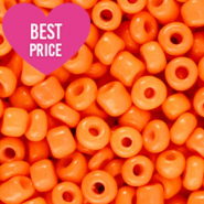 Perles de rocailles 8/0 (3mm) Orange n&eacute;on