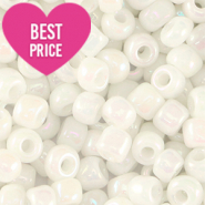 Perles de rocailles 8/0 (3mm) Blanc AB