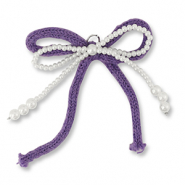 Pendentifs accroche-regard double n&oelig;ud Blanc-violet