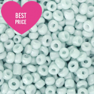 Perles de rocailles 12/0 (2mm) Bleu brume blanci