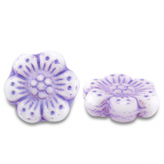 Perles tch&egrave;ques boho flower 14mm Violet