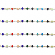 Appr&ecirc;ts en acier inox cha&icirc;ne maille jaseron rond Dor&eacute;-multicolore