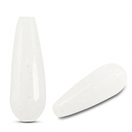 Pierres naturelles perles Quartz goutte Blanc