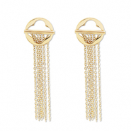 Boucles d'oreilles / puces en acier Inox Dor&eacute;