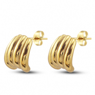 Boucles d'oreilles / puces en acier Inox Dor&eacute;