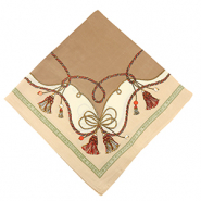 Foulard avec cordons Marron clair-marron-rouge