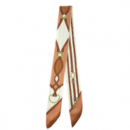 Bandana foulard avec tresse Blanc blass&eacute;-marron clair-marron