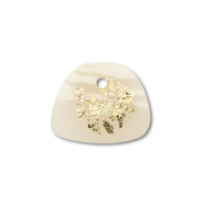 Pendentifs en polym&egrave;re trap&egrave;ze Blanc cass&eacute;-beige-dor&eacute;
