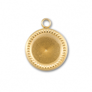 BY31&reg; Breloques en acier Inox avec serti pour SS39 chaton Dor&eacute;