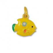 Breloques en m&eacute;tal poisson Jaune-dor&eacute;