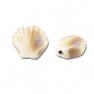 Perles en c&eacute;ramique coquille Blanc cass&eacute;