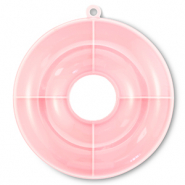 Pr&eacute;sentoir bijoux bo&icirc;te de rangement 4 cases donut Transparent-rose