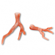 Pendentifs acryliques corail Marron-blanc marbr&eacute;