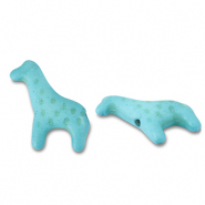 Perles en c&eacute;ramique girafe Bleu turquoise