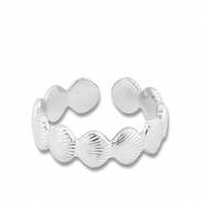 Bagues en acier Inox coquille Argent&eacute;